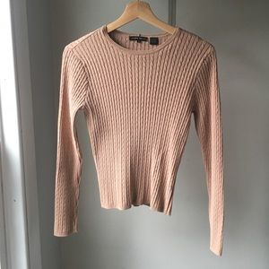 Jeanne Pierre Cable Knit Ribbed Sweater